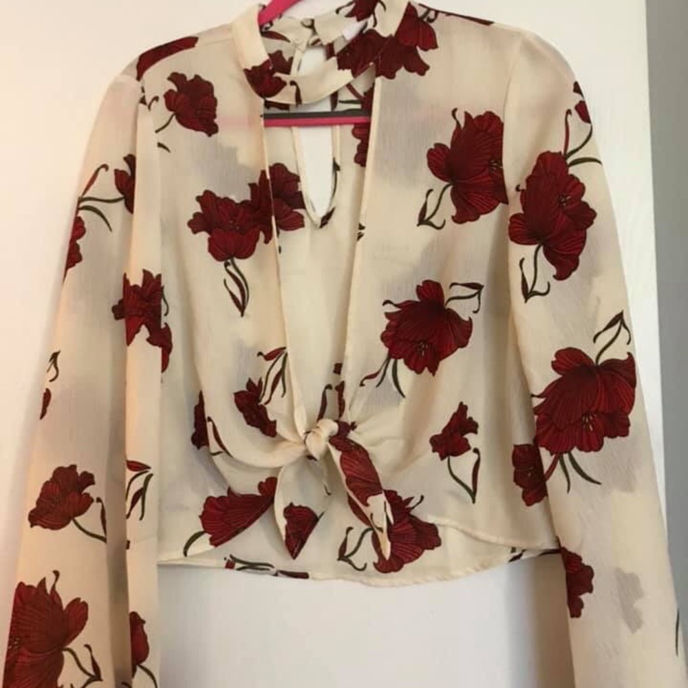 Tie front kimono blouse